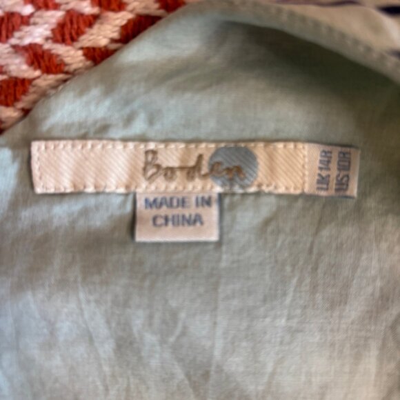 Boden Nancy Dress Rivera Print Fit & Flare Size 14 Linen Look Retro Style - Picture 6 of 9